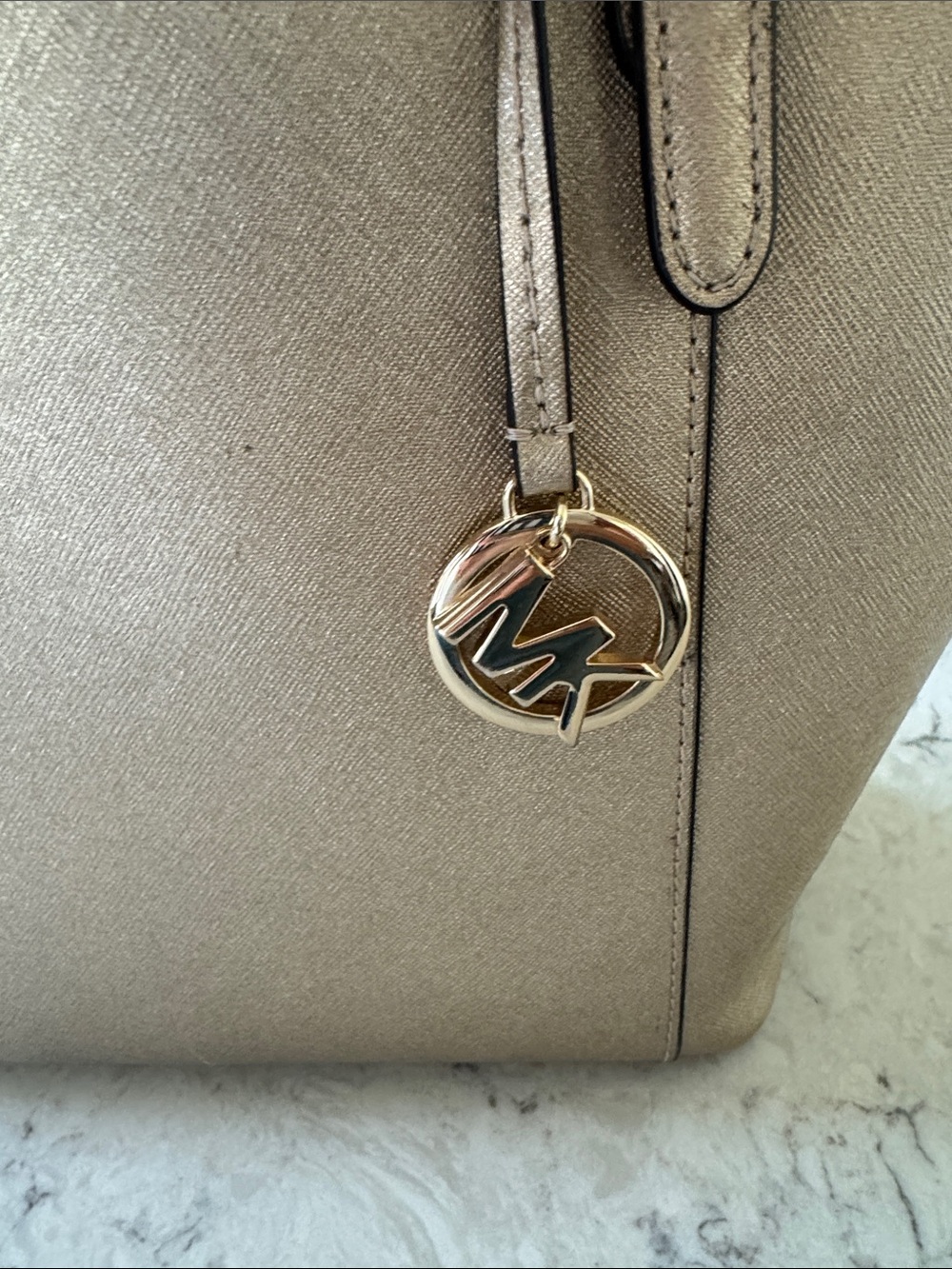Michael Kors Metallic Ziptop Gold Tote Bag - Picture 13 of 13